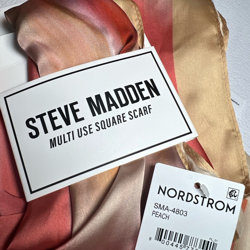 Steve Madden Vibrant Red and Tan Scarf